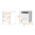 thumbnail image 3 of HomeRoots 20" White Two Drawers Faux Wood Nightstand, 3 of 8