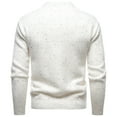 thumbnail image 6 of Mens Base Sweaters Buttons Fitted Plain Pullover Long Sleeve Fall Winter Tops Soft Cotton Knitwear Clothes for Men (XL, White), 6 of 6