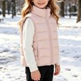 thumbnail image 4 of Abomasnow Kids Boys and Girls Puffer Vest Jacket Sleeveless Stand Collar Solid Jackets Casual Lightweight Warm Winter Cold Weather Hikking Outerwear Jackets with Pockets 7-15 Years, 4 of 8