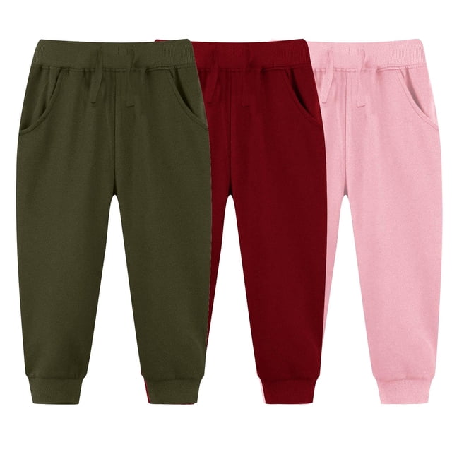 Odeerbi 2-7 Años Para Niños Niñas 3 Pcs Traedor de Chándal Sports Athletic Sports Jogger Pantalones de Verano Color Sólido