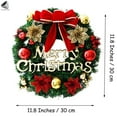 thumbnail image 2 of PULLIMORE 11.8 Inch Christmas Wreaths Artificial Xmas Garland with Red Bow Merry Christmas Sign for Front Door Window Wall Christmas Decorations, 2 of 9
