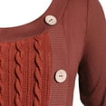 thumbnail image 5 of Turilly Plus Size Women O-Neck Long Sleeve Solid Botton Pachwork Asymmetric Tops Sweater, 5 of 5