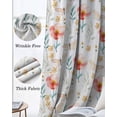 thumbnail image 3 of Pink Floral Kitchen Curtains Summer Dragonfly Pastoral Plants Cafe Short Curtains for Bathroom Blackout Window Curtain Grommet Small Window Treatment Tier Drapes for Bedroom Living Room 52"x45"x2, 3 of 9