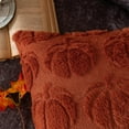 thumbnail image 4 of Pumpkin Fall Decorative Throw Pillow Covers 18x18, Set of 2 Caramel Soft Faux Fur Pillow Covers for Autumn Harvest, Fluffy Plush Accent Pillow Cases for Farmhouse Halloween Decor, 4 of 16