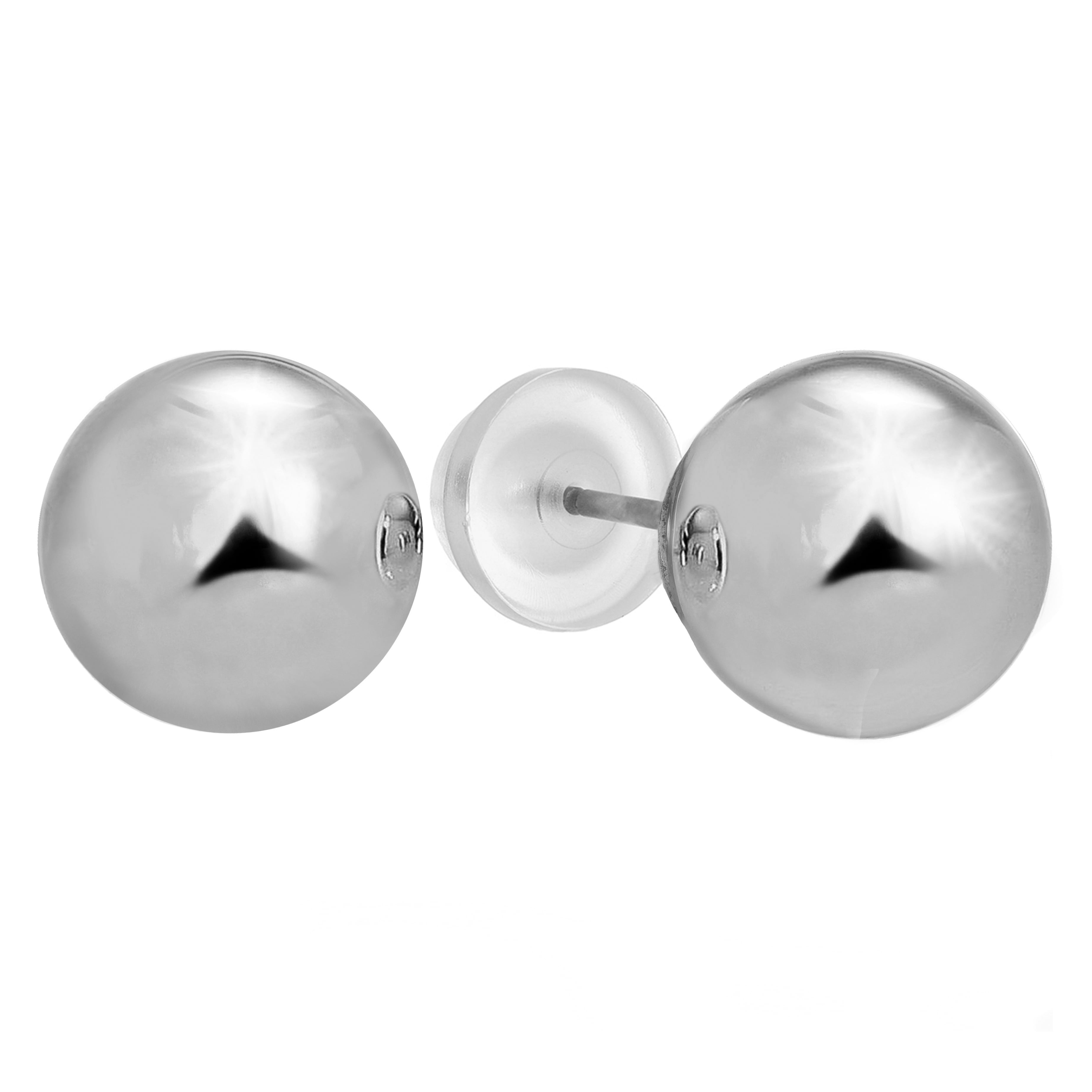 Real white gold stud earrings Clearance