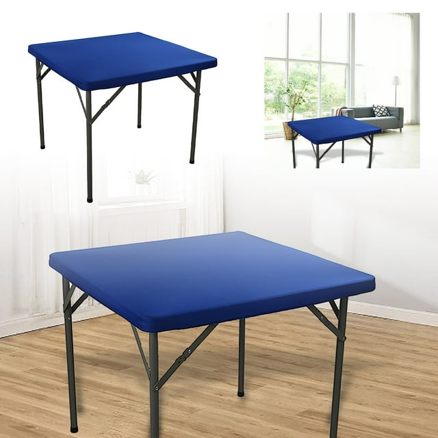 Elastic Fitted Tablecloth - Waterproof Stretch Washable Table Cover for Indoor & Outdoor Use | Spandex Polyester Picnic Table Cloth for Camping, Parties, Banquets | Fits Round & Folding Tables