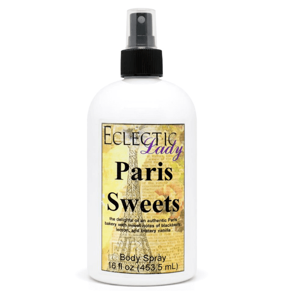 Paris Sweets Body Spray, Eclectic Lady, Hydrating Mist, Unisex, 16 oz