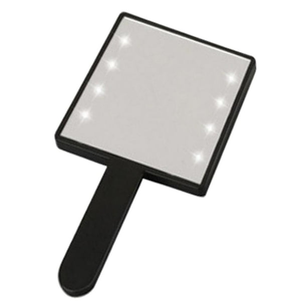 Espejo de maquilje LED Espejo cosmético de mano para el hogar Negro Zulema Espejo de vanidad