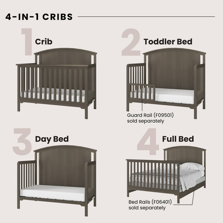Child Craft Cottage Curve Crib and Dresser Nursery Set 3 Piece Includes 4 in 1 Convertible Crib 3 Drawer Dresser and Changing Table Topper Grows