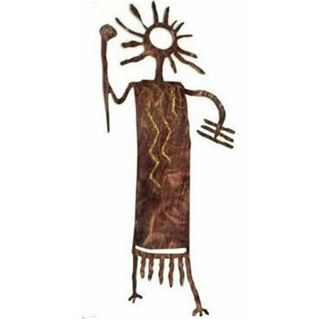 7055 817865020384 Petroglyph Ted Metal Wall Art, Gold