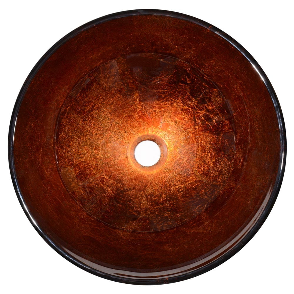 Aquaterior Modern Bathroom Round Artistic Tempered Glass Vessel Vanity Sink Bowl Basin Spa