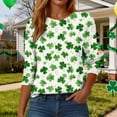 thumbnail image 6 of UngA St. Patricks Day Shirts for Women Lucky Shamrock 3/4 Sleeve Crew Neck T Shirt Saint Patricks Day Irish Graphic Tee Party Spring Tops,Size M, 6 of 8