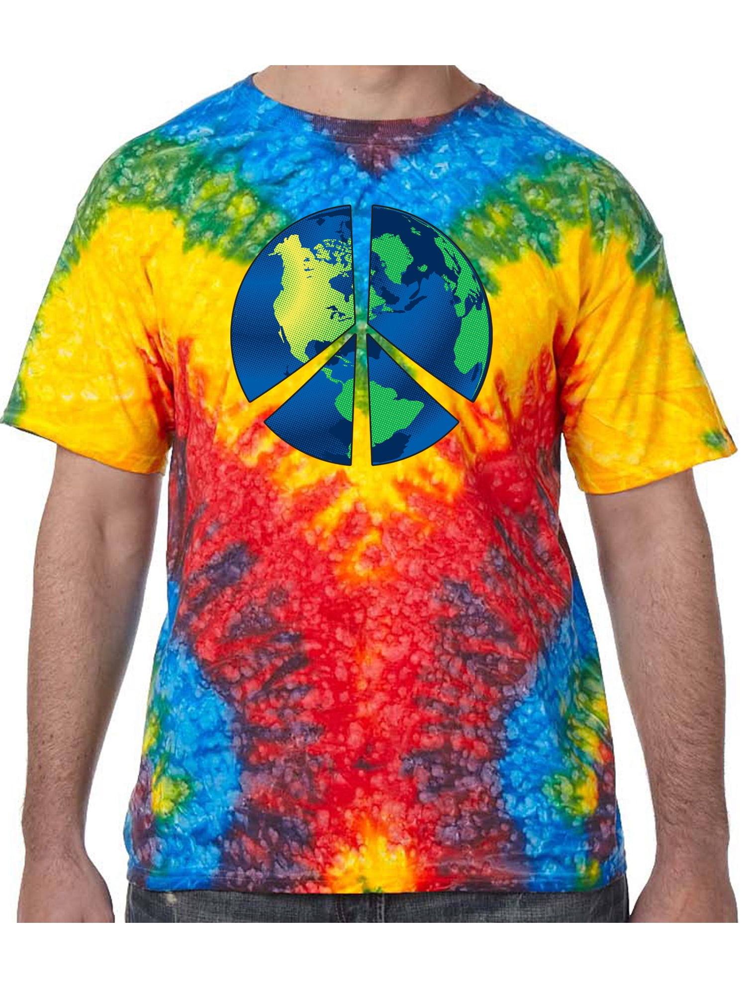 Buy Cool Shirts - Blue Earth Peace Sign Psychedelic Tie Dye Tee Shirt