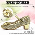 thumbnail image 3 of xinlanlin Girls Dress Shoes Low Heel Mary Jane Pumps Bow Party Wedding Princess Shoes for Toddler/Little Kids, 3 of 8