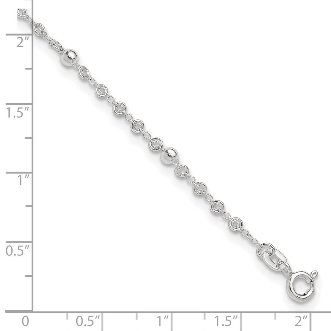 3mm 925 Sterling Silver Plus 1in Extension Anklet 9 Inch Anklet for Women - 1.7 Grams