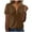 Brown, variant on Raeneomay Button Down Shirts for Women Women's Summer Fashion Solid Color V-Neck Casual Short Sleeved Top Short Sleeved V-Neck Top/Shirt