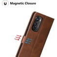 thumbnail image 5 of for Motorola Edge 2022 Case (Not for Edge+) Wallet Flip Cover [RFID Blocking] [3 Card Holders] [Magnetic Closure] [Stand Kickstand] PU Leather Shockproof Case for Moto Edge 2022 - Brown, 5 of 13