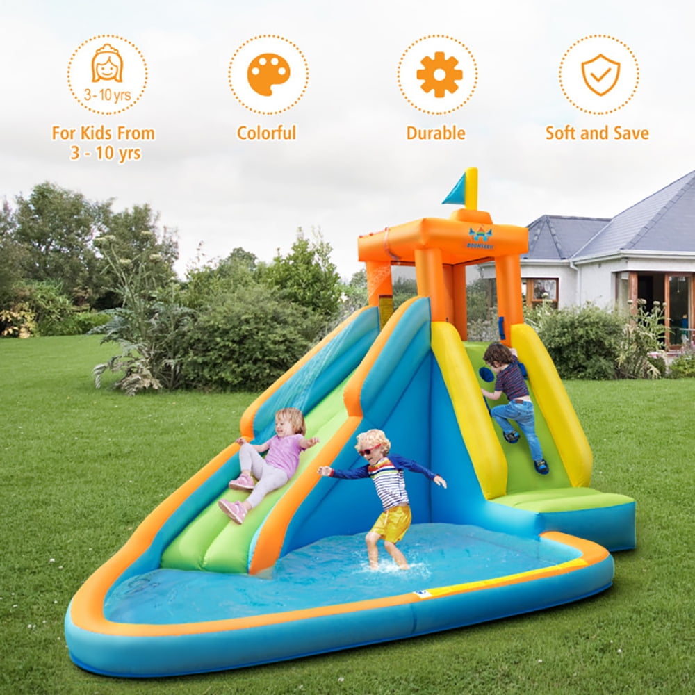 Aimee Lii Inflatable Water Slide Kids Bounce House with 750W Blower, Kids Bounce House Water Slide