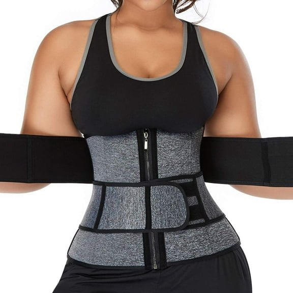 COMFREE Plus Size Neoprene Sauna Waist Trainer Corset Sweat Belt for Women Compression Band Workout Fitness