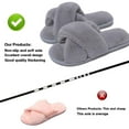 thumbnail image 5 of Ginisom Women's Fuzzy Slippers Cross Band Fluffy Open Toe House Slide Slipper, 5 of 6