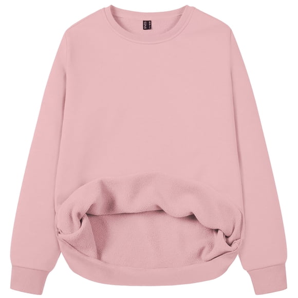 DondPO Womens Pullover Sweatshirts Womens Sweatshirt Crewneck Fleece Pullover Tops Oversized Sweat Shirts Women Hoodies Pullover Sweatshirt for Women Trendy Red L Clearance!