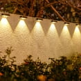 thumbnail image 4 of Solar Fence Lights Outdoor Waterproof High Brightness LED Spot Lens Deck Lights Warm White RGB Solar Powered Wall Lighting Decor for Outside Patio Step Backyard Railing Pool, 4 of 6