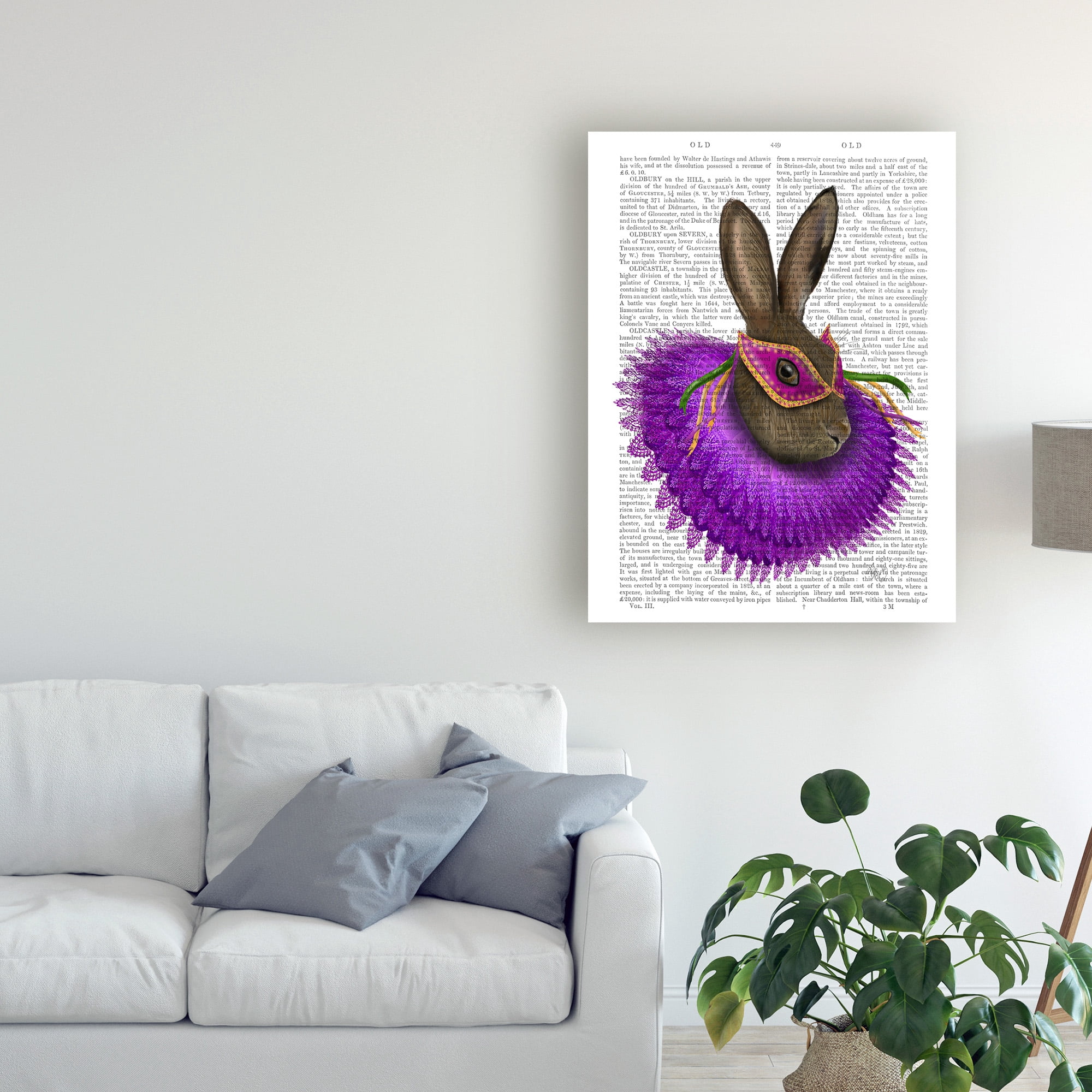 Trademark Fine Art 'Mardi Gras Hare' Canvas Art by Fab Funky