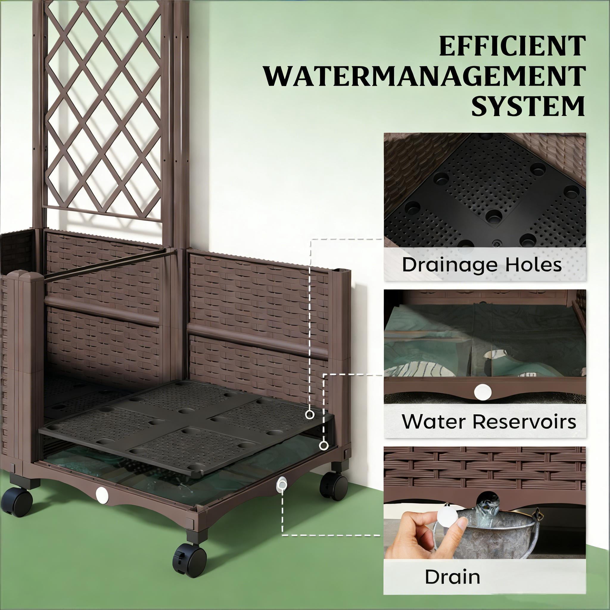 Outdoor Planter Box Mobile Raised Garden Bed