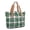 Green and White Checkered Pattern, variant on Blue and Black Checkered Pattern Large Tote Bag for Women, Polyester Roomy Carryall with Pockets and Zipper, Water Resistant Gifts Ideas for Work School Gym