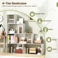 thumbnail image 3 of Auranook 4-Tier Bookshelf with 6 Storage Cubes 64" Tall Modern Geometric Stair Bookcase, 3 of 7