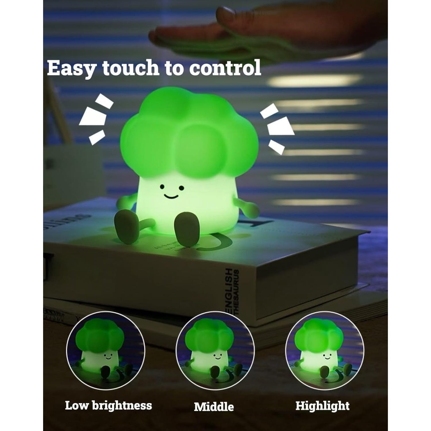 Kids Night Light, LED Silicone Nursery Night Lamp,2024 Newest Eggplant Touch NightLight for Kids Room，Portable Baby Night Light,USB Rechargeable Bedside Lights,Kids Room Decor