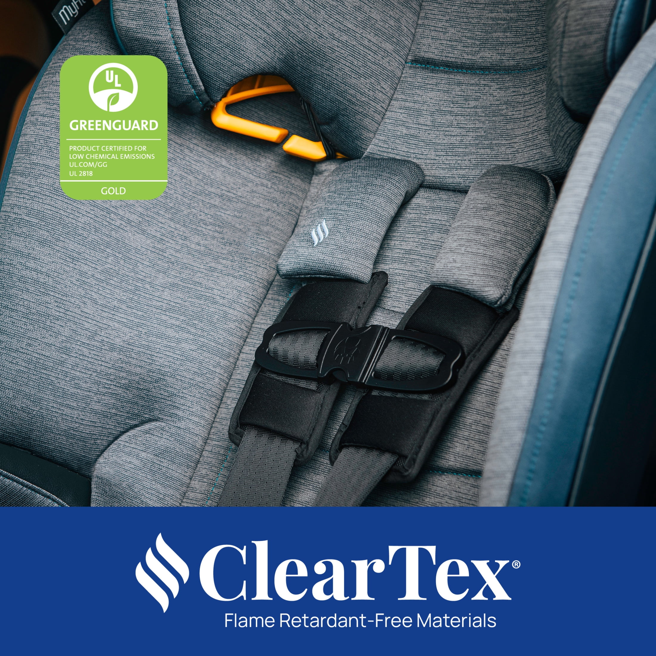Chicco MyFit® ClearTex® 2-in-1 Forward-Facing Harness Booster Car Seat for Toddlers  - Willow (Grey), New