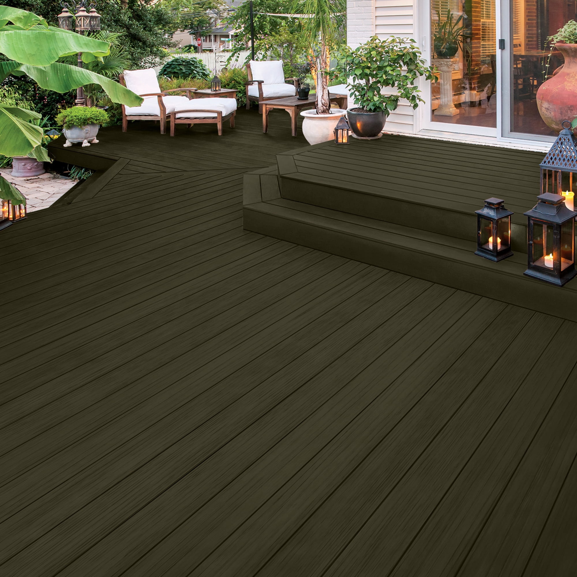 (2 pack) Olympic Maximum 5 Gallons SC-1042 Licorice Solid Color Exterior Stain and Sealer in One