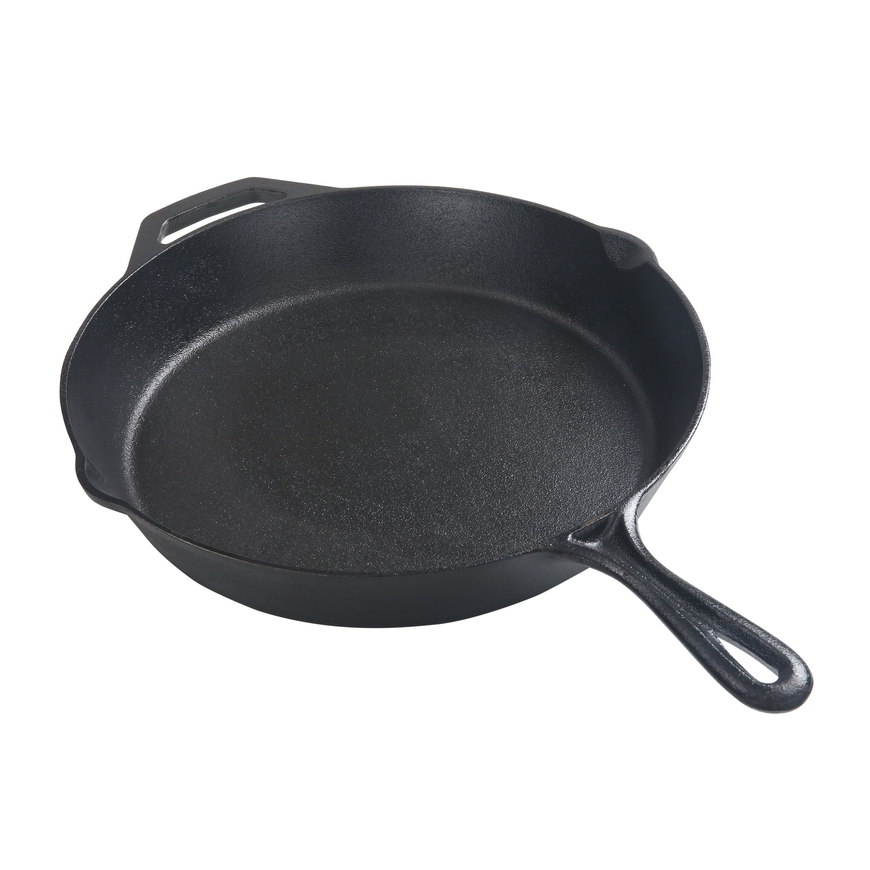 Mueller Pre-Seasoned Heavy-Duty Healthy Cast Iron Skillet 12-inch, Dual  Handles & Dual Pouring Lips, Safe across All Cooktops, Oven, BBQ, or  Campfire