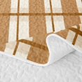 thumbnail image 5 of Manfei Classic Plaid Twin Quilt Set,Vintage Check Twin Coverlet Set,Brown Beige,2pcs,1 Bedspread and 1 Pillowcase, 5 of 7