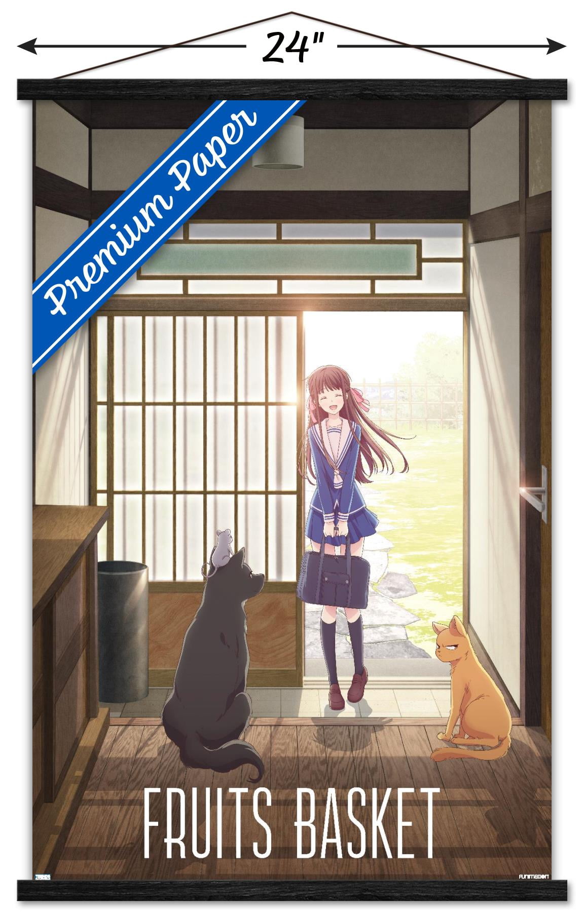Fruits Basket - Teaser Animals Wall Poster with Magnetic Frame, 22.375" x 34"