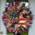 thumbnail image 4 of Americana Patriotic Wreath for Front Door - Fourth of July Decorations - Red, White, and Blue Wreaths for Front Door Outside - Indoor Outdoor Home Party Decor - Festive Independence Day Garland, 4 of 7
