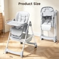 thumbnail image 5 of COOSEYA High Chair for Babies and Toddlers, Baby High Chair with Removable Tray, Adjustable Backrest, Footrest Height Settings, Space-Saving Design, Foldable（Gray）, 5 of 9