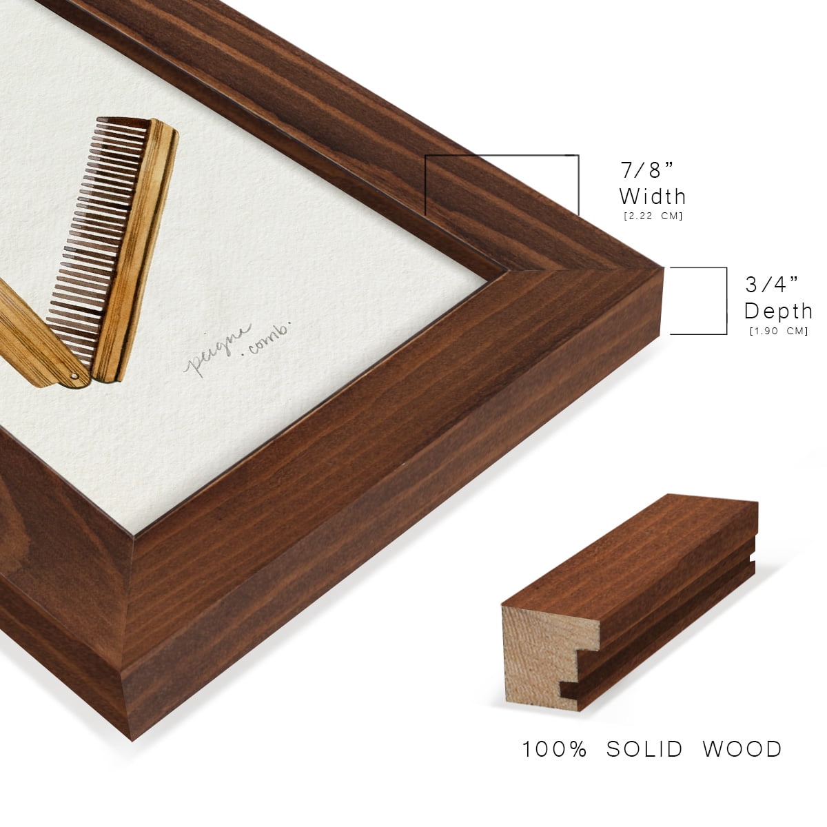 Gilded Toiletries IV - Framed Print w/glass - Chestnut
