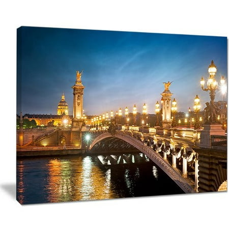Design Art 'Pont Alexandre III Bridge' Photographic Print on Wrapped (Best Basswood Bridge Design)