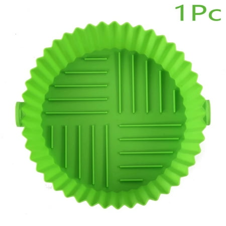 Air Fryer Silicone Pot Air Fryer Silicone Liners Food Safe Non Stick Air fryers Basket Oven Accessories Reusable Replacement o 1pc-Green