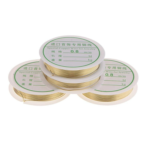 4 Rolls Jewelry Wire Copper Wire Tarnish Resistant Soft Copper Wire Roll Craft Beading Colored Red Copper 0.8mm