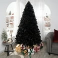 thumbnail image 4 of Naomi Home 7.5ft Black Christmas Tree with Lights, Unique Dusky Christmas Tree Prelit with 1412 Branch Tips, 600 Warm Lights and Metal Stand, Aritificial Christmas Tree, 4 of 9