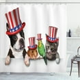 thumbnail image 1 of Ambesonne Fourth of July Shower Curtain, American Pets, 69"Wx75"L, Multicolor, 1 of 3