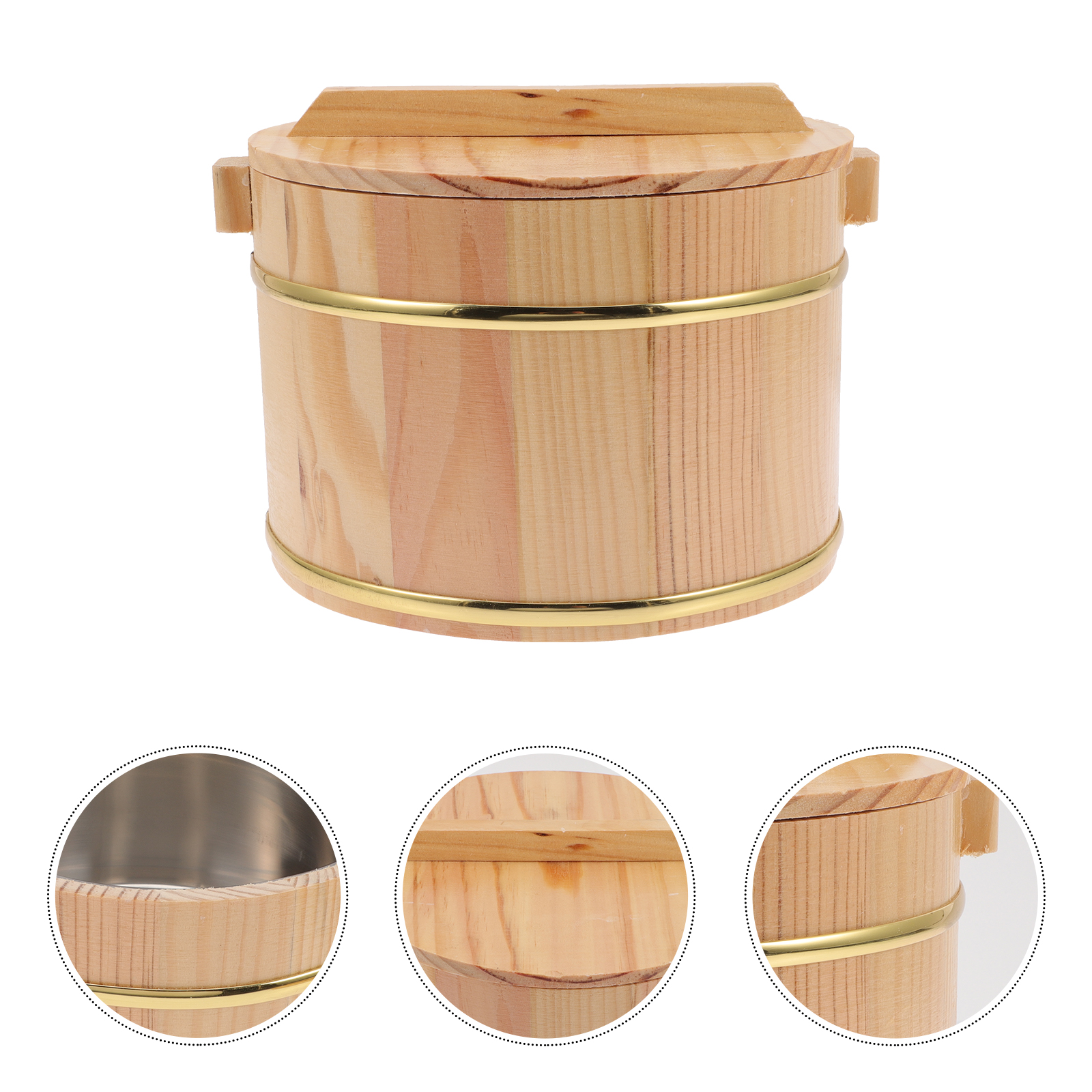 Town 56912W 12 qt Sushi Rice Container, Wood Grain Exterior