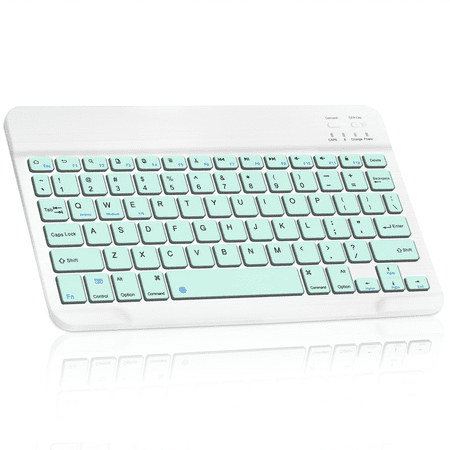 Ultra-Slim Bluetooth rechargeable Keyboard for Mate 30 Pro and all Bluetooth Enabled iPads, iPhones, Android Tablets, Smartphones, Windows pc - Teal