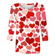 thumbnail image 4 of Fiudx Ofertas de La Semana Blusa Holgada con Estampado de Pascua y Cuello Redondo Retro de Manga Tres Cuartos a La Moda para Mujer, 4 of 4
