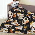 thumbnail image 6 of Sikiie Cat Skulls and Flowers Ultra-Soft Micro flannel Blanket Luxury All Seasons Warm Blanket for Bedding Sofa and Travel (4 sizes)-60"x50", 6 of 7