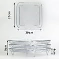 thumbnail image 4 of Welhammsae Square Air Fryer Rack, 3 Pcs Set, Food Grade Stainless Steel Grill Basket, Non Stick Mesh Basket Set, Compatible with Air Fryers, Oven, Microwave, Baking Accessories, 21 * 21 * 10cm, 4 of 7