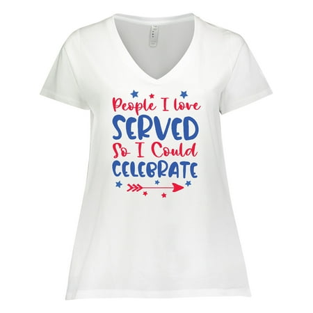 

Inktastic Memorial Day People I Loved Served So I Could Celebrate Women s Plus Size V-Neck